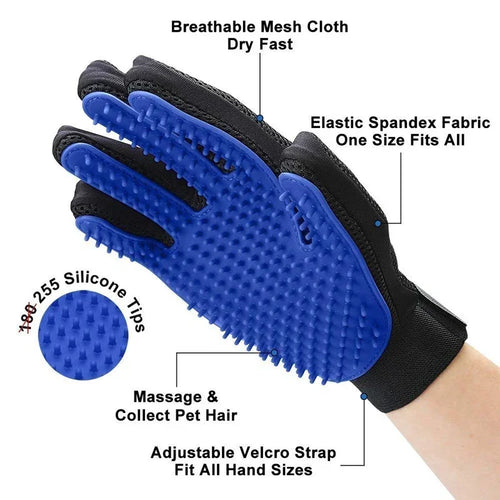 Zenvyra™ Pet Grooming Glove – Gentle Deshedding & Massage Brush