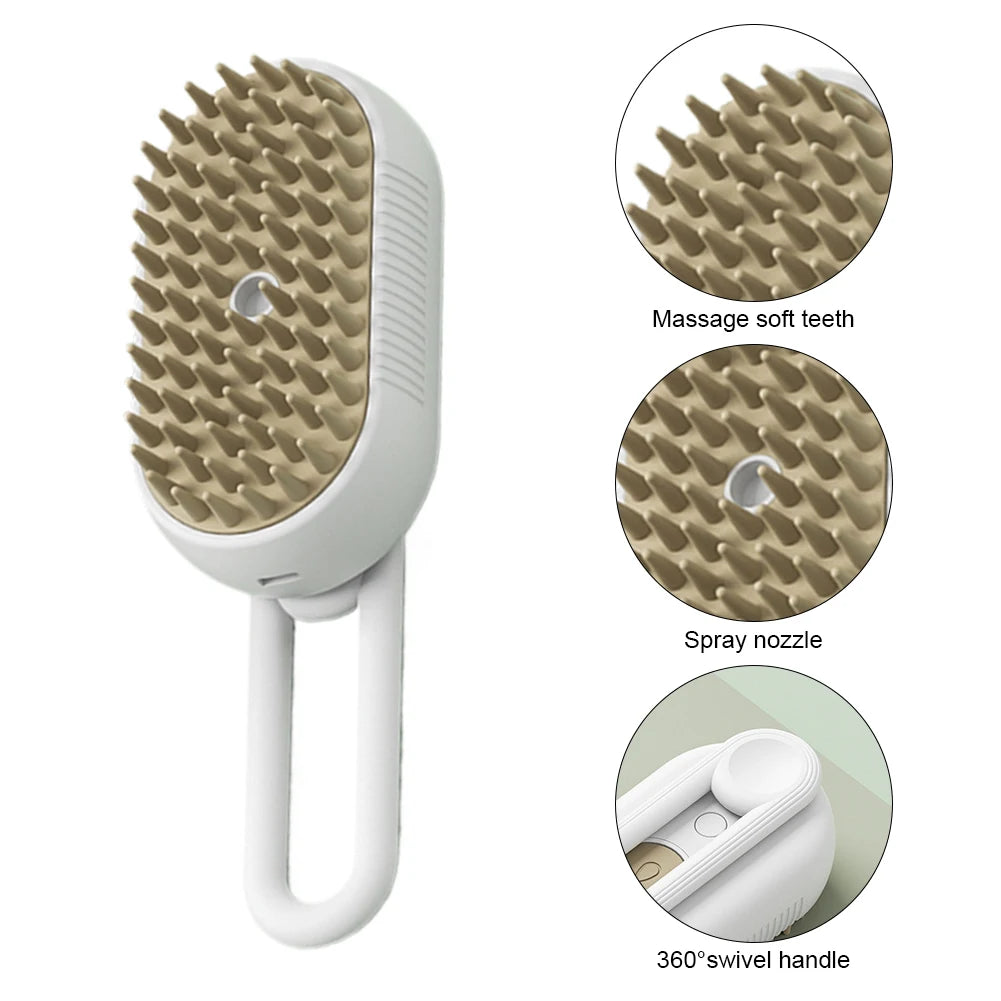 Zenvyra™ 3-in-1 Pet Steam Grooming Brush