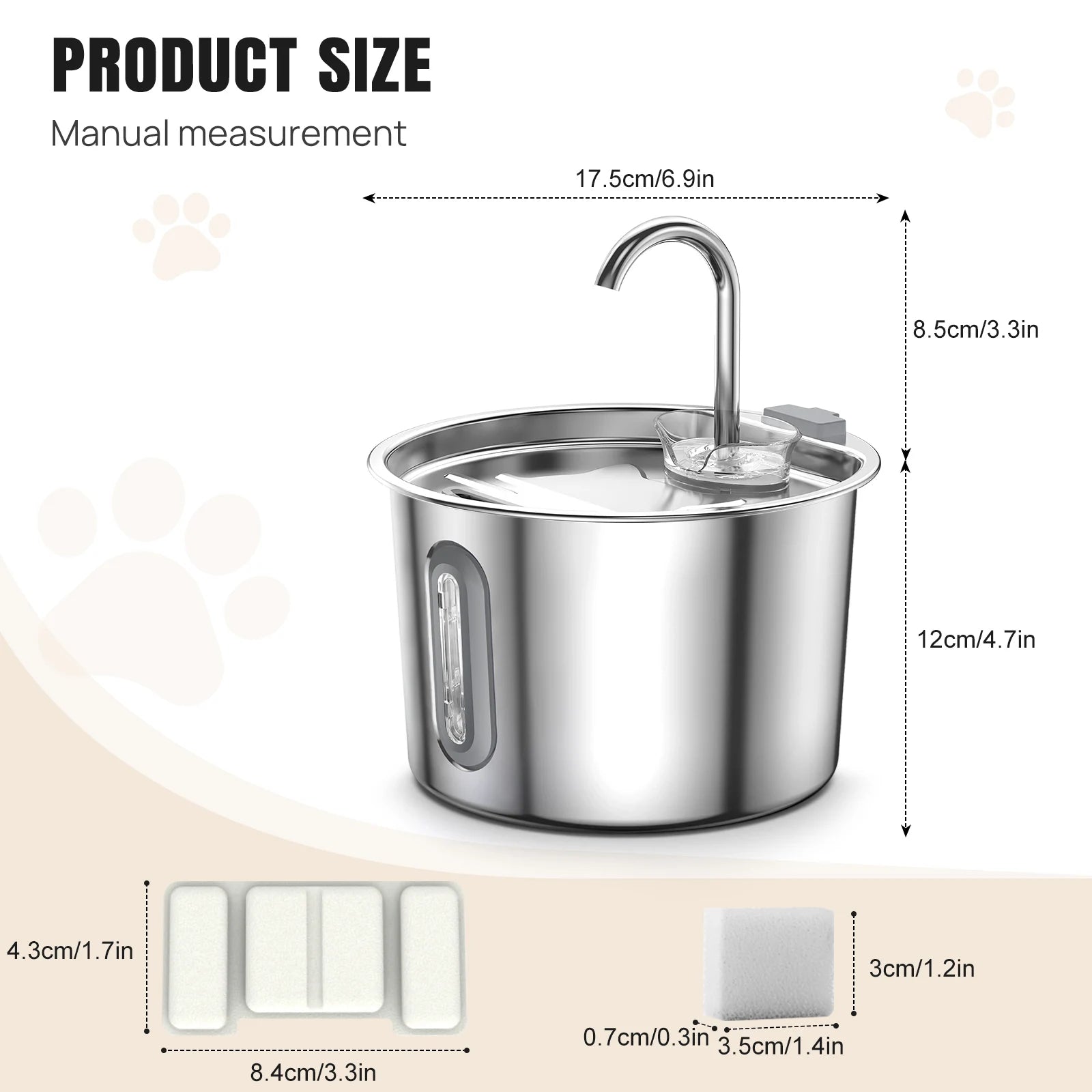Zenvyra™ Stainless Steel Pet Water Fountain – 2.2L Automatic Drinking Fountain